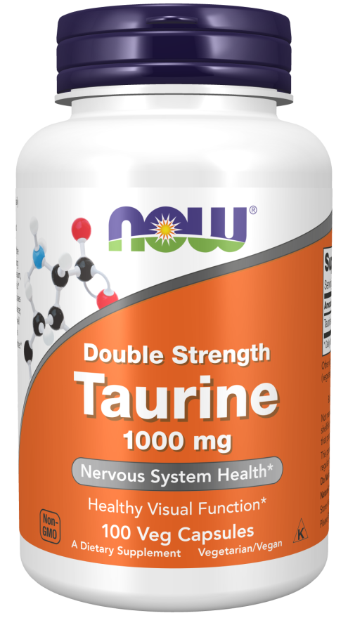 NOW Taurine Double Strength 1000mg Veg Capsules