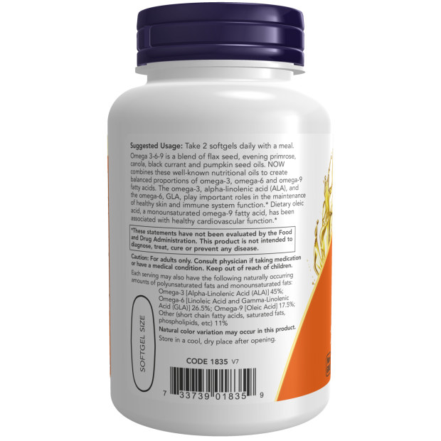 NOW Omega 3-6-9 1000mg Softgels