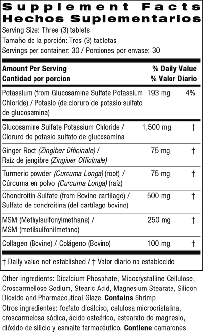 Bio Nutrition Advanced Glucosamine/Chondroitin/MSM And Turmeric, Ginger & Collagen