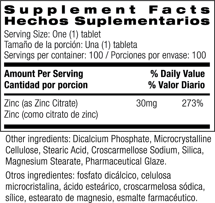 Bio Nutrition Zinc Citrate